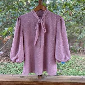 Paper Parachute Women's Pink Tie Neck Secretary Blouse Size M